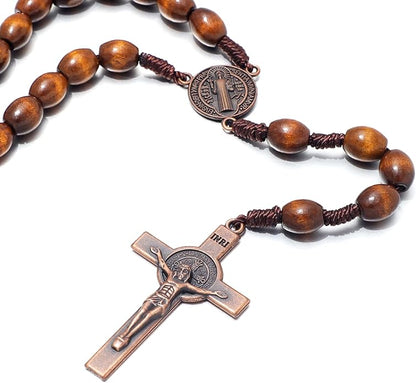 St. Benedict Medal Bethlehem Olive Wood Rosary